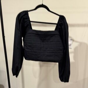 Abercrombie & Fitch Black Square Neck Blouse
